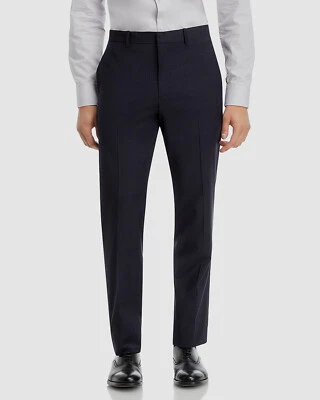 Theory Men's Blue Mayer Wool Tonal Plaid Slim-Fit Suit Pants Size 36W 34L - Image 1 of 4