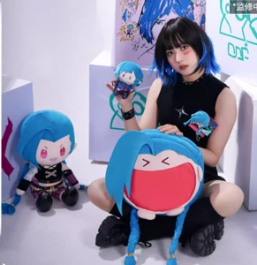 Bilibili Goods Official League of Legends Arcane Jinx Powder Plush Keychain 15CM - Picture 1 of 8