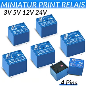 Miniatur Print Relais 3V 5V 12V 24V SPDT 4 Pins SRD-3/5/12/24VDC-SL-C Relay - Picture 1 of 9