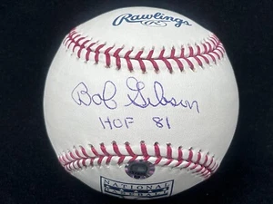 Bob Gibson signierter Hall of Fame Baseball, Iron Clad COA, neuwertig - Bild 1 von 5