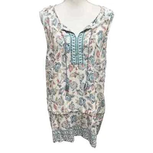 Blusa Top Bohemia J. Jill Folklórica Boho Cachemira Floral Borla Sin Mangas XL - Imagen 1 de 14