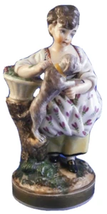 Antique 18thC Niderviller Porcelain Lady Dog Figurine Figure Porzellan Figur - Picture 1 of 9