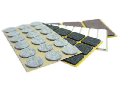 Filzgleiter Selbstklebend Stuhlgleiter eckig rund Klebefilz grau braun schwarz - Bild 1 von 4