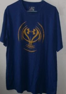 Under Armour Heat Gear Loose Fit 2 xl BLUE Cotton Blend T Shirt preowned - Picture 1 of 3