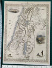 Antyk stary obraz mapa 1800s Nowoczesna Palestyna Jaffa Nazaret Tallis Przedruk