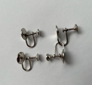 Silvertone Schraube Typ Ohrring Zubehör 2 St. - Bild 1 von 1