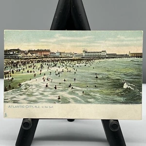 NJ ATLANTIC CITY In the Surf Atlantic Ocean Beach Boardwalk TUCK POSTCARD 1089 - Picture 1 of 6