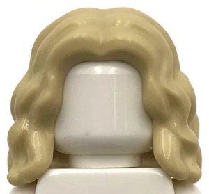 Lego New Tan Minifigure Hair Female Mid-Length Wavy Parted in Center Piece - Picture 1 of 1