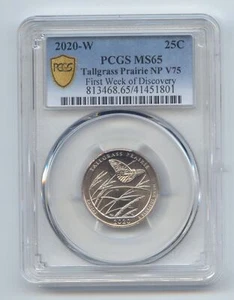 2020-W Kansas Tallgrass Prairie, V75 West Point, PCGS MS-65, First Week Discovery - Bild 1 von 3