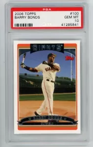 2006 Topps #100 Barry Bonds San Francisco Giants PSA 10 Edelsteine neuwertig - Bild 1 von 2