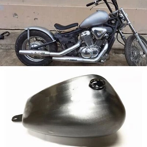Tanque de combustible de gasolina plateado de 10 L/2,6 Gal con tapa para motocicleta Honda Steed400 600 - Imagen 1 de 11