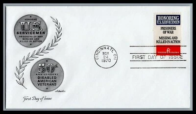 US FDC # 1421-1422 6c Disabled Veterans 2 FDC's Artmaster OH 1970, 9M134 - Image 1 of 2