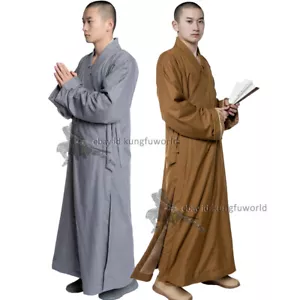 Abito invernale monaco Shaolin uniforme kung fu abito buddista tuta da meditazione - Foto 1 di 11