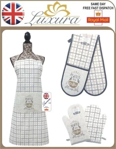 Guante o delantal 100 % algodón acolchado cocina resistente al calor individual/doble - Imagen 1 de 4