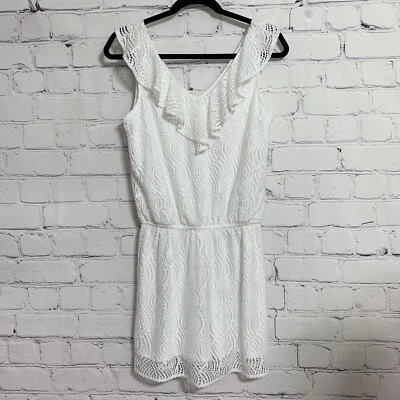 Lilly Pulitzer Women’s Small Alessa Romper  White Flowing Leaf Lace NEW - Image 1 of 4