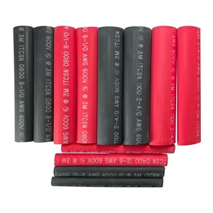 12 Piece 6" Inch Heavy Wall Heat Shrink 3:1 Red & Black Tubing Assortment - USA - Picture 1 of 5