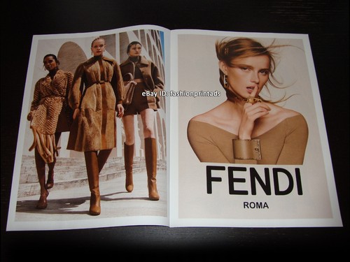 FENDI ANNUNCIO STAMPA 4 pagine autunno 2021 TIANNA ST. LOUIS Rianne Van Rompaey HE CONG