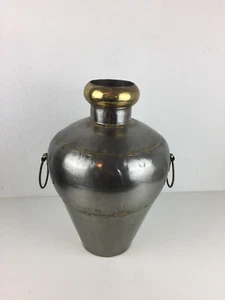 Blech Vase Indien silber Messing Handarbeit aus Rajasthan Deco antik 39 cm hoch. - Bild 1 von 12