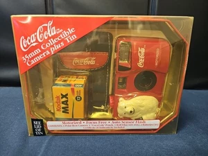 VTG. Coca-Cola Coke 35mm ANSCO COLLECTIBLE CAMERA w/Film & Christmas Tin COA NEW - Picture 1 of 6