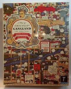 A Map of Chicago's Gangland Historic Vintage Style Puzzle 19 x 26 in. NEW - Picture 1 of 3