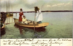 Pennsylvania PA Postkarte Going Crabbing Young Girls Boot von J Murray Jordan 1906 - Bild 1 von 3