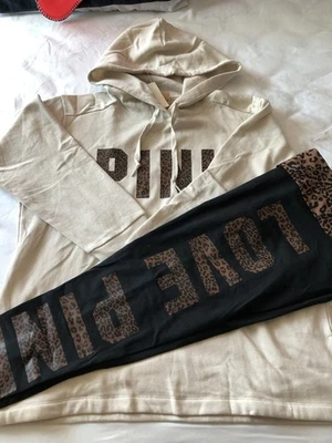 91 Victoria's Secret ROSA Beige Leopardo Pullover y Legging XL NUEVO CON ETIQUETAS Foto 1 de 4