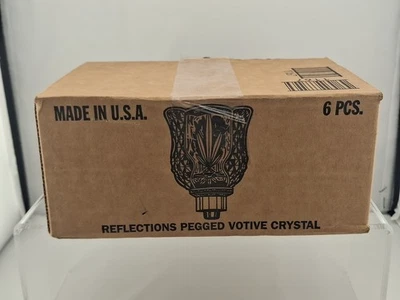 Vintage Home Interiors Set of 6 Reflections Pegged Votive Crystal Candle Holders - Image 1 of 4