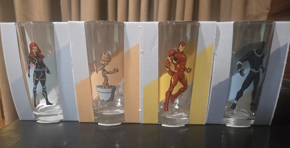 Juego completo de 4 vasos Marvel Character 2025 de 10 oz sin usar en caja Foto 1 de 4