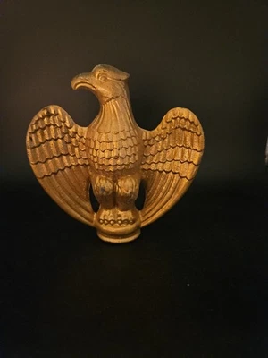 Vintage American Brass Metal Eagle Flag Pole Topper 5.5" Tall - Image 1 of 4