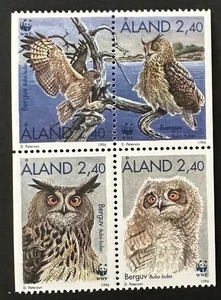 ALAND 122 - 125 Lovely Mint NEVER Hinged Block BIRDS - Foto 1 di 1