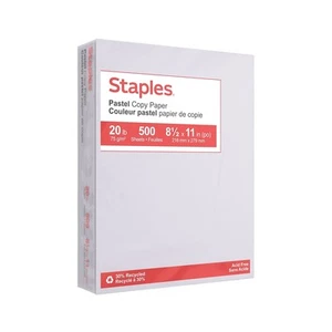 Staples Pastel Colored Copy Paper 8 1/2" x 11" Gray 500/Ream (14785) 678831 - Picture 1 of 5