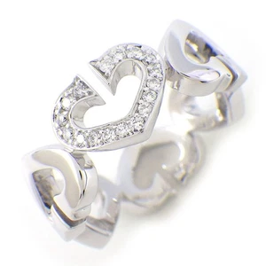 Anillo Cartier C Corazón Diamante 750 (18K) Oro Blanco #50 US5.25 - Imagen 1 de 7