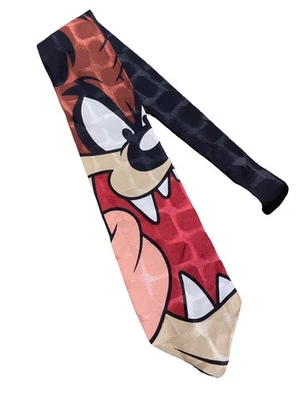 Corbatas de seda para hombre hechas a mano vintage Looney Tunes Tasmanian Devil. Foto 1 de 4