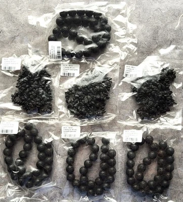 Natursteine Perlen | Splitter | Perlen 14mm | schwarze Lava | Konvolut - Bild 1 von 2