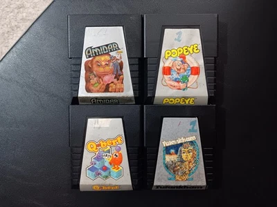Atari 2600 Game Lot 4 Total Game Cartridges Amidar Popeye Q*bert Tutankham 1983 - Image 1 of 3