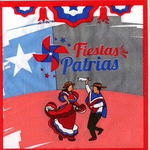 Serviettes en papier fêtes Patrias Perou/Chili. Napkins Fiestas Patrias party - Imagen 1 de 1