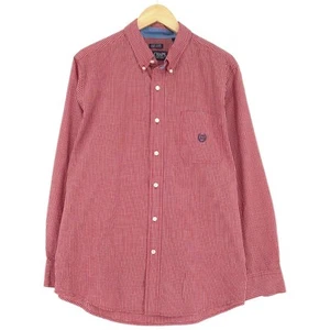 Vintage Chaps Men Shirt Long Sleeve Red Check Xc6 Size L - Picture 1 of 9