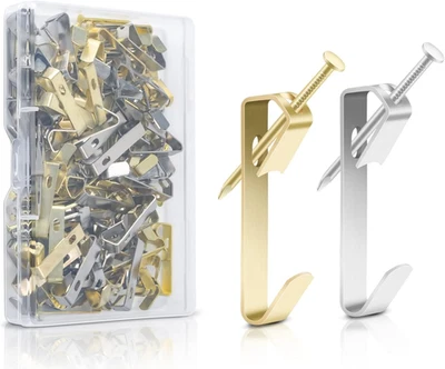 130 piezas 30 lb perchas para cuadros - Kit de ganchos para colgar cuadros multiusos Wo para paneles de yeso Foto 1 de 4