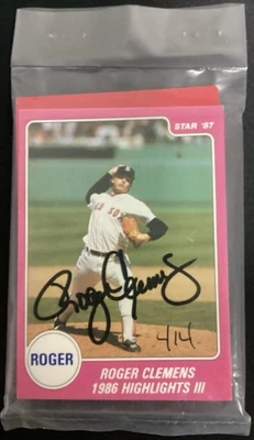 Roger Clemens Signed 1987 Star Company Baseball Card Sealed Set Autograph TPG - Image 1 of 4