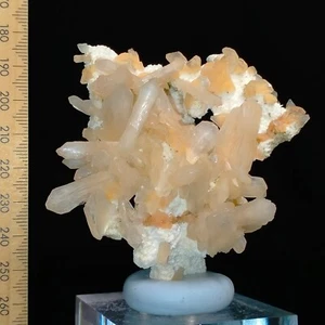 Stilbite crystals w/ Heulandite on coral Mordenite Zeolite mineral cluster 274ct - Foto 1 di 9