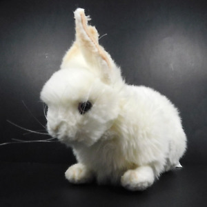 Hansa Bunny Rabbit 12" Plush Realistic White Posable Stuffed Animal Toy
