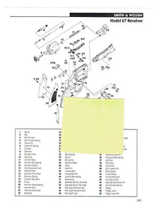 SMITH & WESSON MODEL 67 REVOLVER, MODEL 422 PISTOL EXPLODED VIEW/ PARTS 2011 AD - Picture 1 of 2