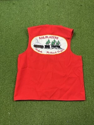 复古 Union Pacific Rail Blazers 铁路布贴背心成人均码 — 第 1/4 张图片