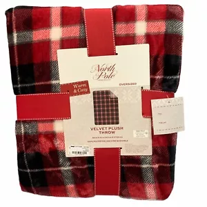 North Pole Trading Oversized 50x70 Plaid Plush Throw Choice of Pattern - Picture 1 of 12