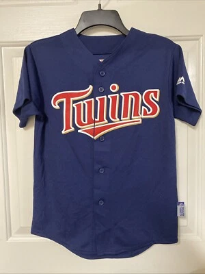 Camiseta de béisbol local de los Minnesota Twins MLB Majestic Cool Base azul juvenil M Foto 1 de 4