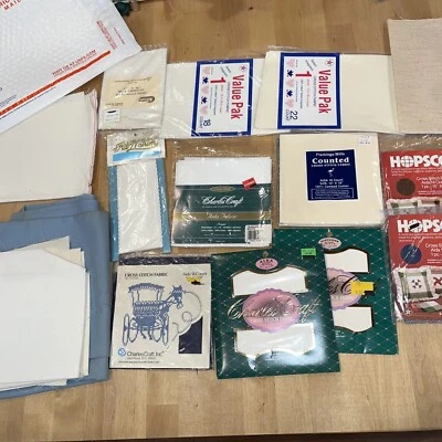Lot of 12 Charles Craft, Hopscotch & Other Var  Ct Aida Cross Stitch Fabric NIP - Image 1 of 4