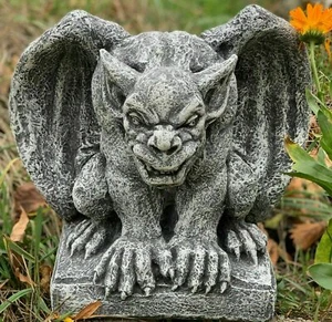 Figura Gárgolas Agazapado de Jardín Resistente Heladas Decoración Yeso Gargoyles - Imagen 1 de 5