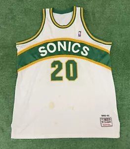 Mitchell & Ness Gary Payton Seattle SuperSonics NBA Jersey Size 56 White 1994 - Picture 1 of 9