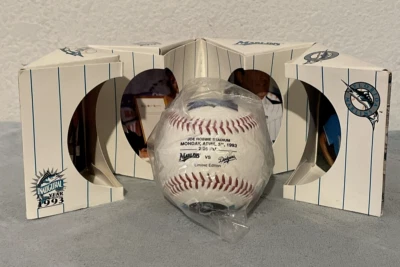Vtg Florida Marlins INAUGURAL APRIL 5TH 1993 OPENING DAY Baseball in Photo Box - Image 1 of 4