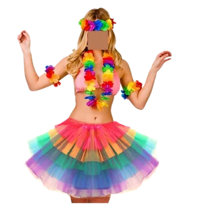 HAWAIIAN FANCY DRESS COSTUME Girls Hula Lei Garland Luau Tutu Hen Party Lot UK - Picture 1 of 7